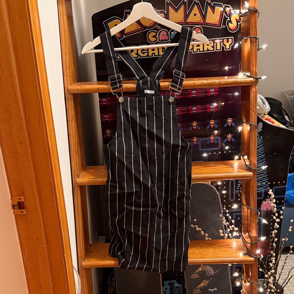 unworn!!! reformation striped overall dress